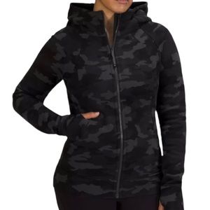 Lululemon Camo Scuba hoodie light cotton fleece full zip jacket size 4